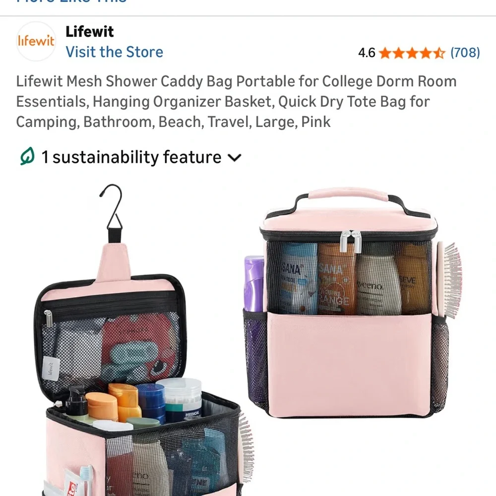 Pink and Black Mesh Tote Bag